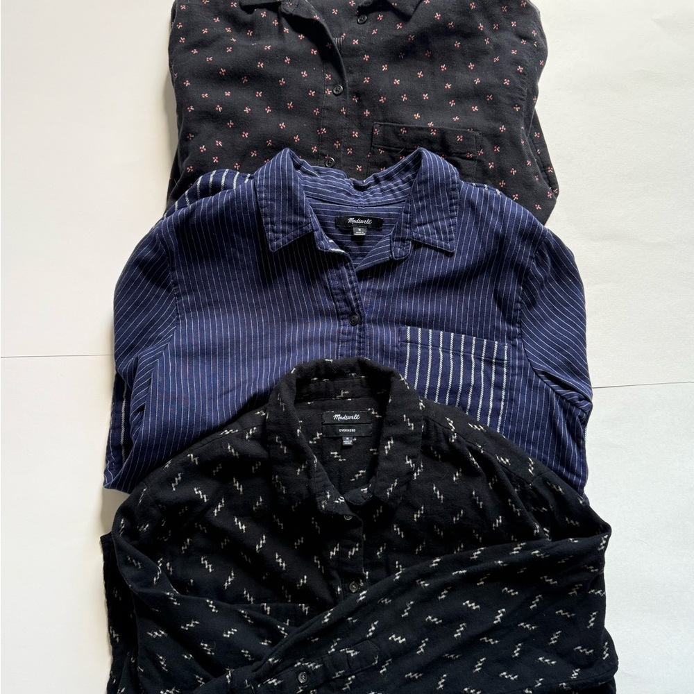 Lot of 3 Madewell Flannels Size Medium